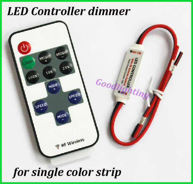 1piece RF wirelss led dimmer DC5 24V led control dimmer for single color led strip single