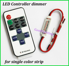 Free shipping 10pcs/lot RF wirelss led dimmer DC5-24V led control dimmer for single color led strip