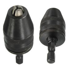 Free Shipping New 0.5-8mm 1/4″ Keyless Drill Chuck Screwdriver Adaptor Hex Shank Drills Bit Grinder Converter Power Accessories
