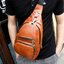 2015 Fashion Mens Chest Bag,goat skin Sport Outdoor Shoulder bag, Black Yellow Brown Crossbody bag messenger bag Free Shipping