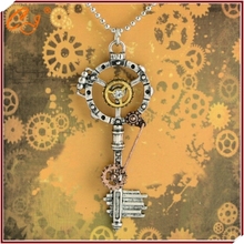 Europe and the United States sell like hot cakes steampunk series gear key pendant necklace