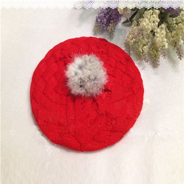 Kids Baby Children Crochet Knitting Beret Cap Cute Beanie Winter Hat 4 Colors XL145 Free Shipping