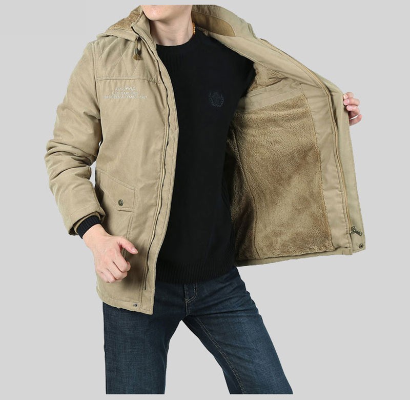 M~3XL Autumn Winter Mens Fleece Jackets Coats Hooded AFS JEEP Brand Slim Long Casual Cotton Outdoor Plus Big Size Casual Jacket (8)