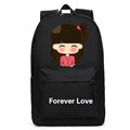 New Korean Style 2016 Fashion Simple Backpack Women And Men Cartoon Letters Print Laptop Bag High