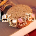 New Arrival Elephant Stud Earrings Rhinestone Cat Eye Stone Elephant Earring for Women Accessories Jewelry