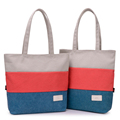 Ladies 2016 Fashion New Striped Tote Trendy Casual Contrast Color Patchwork Shoulder Bag Designer Simple Shoulder