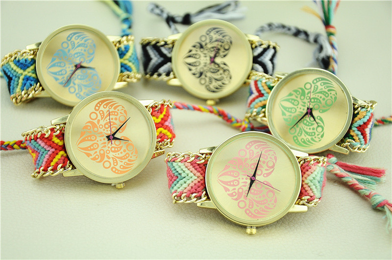 5 Colors New Brand Handmade Braided Friendship Bracelet Watch GENEVA Hand-Woven Watch Ladies Quarzt Watches reloj (11)