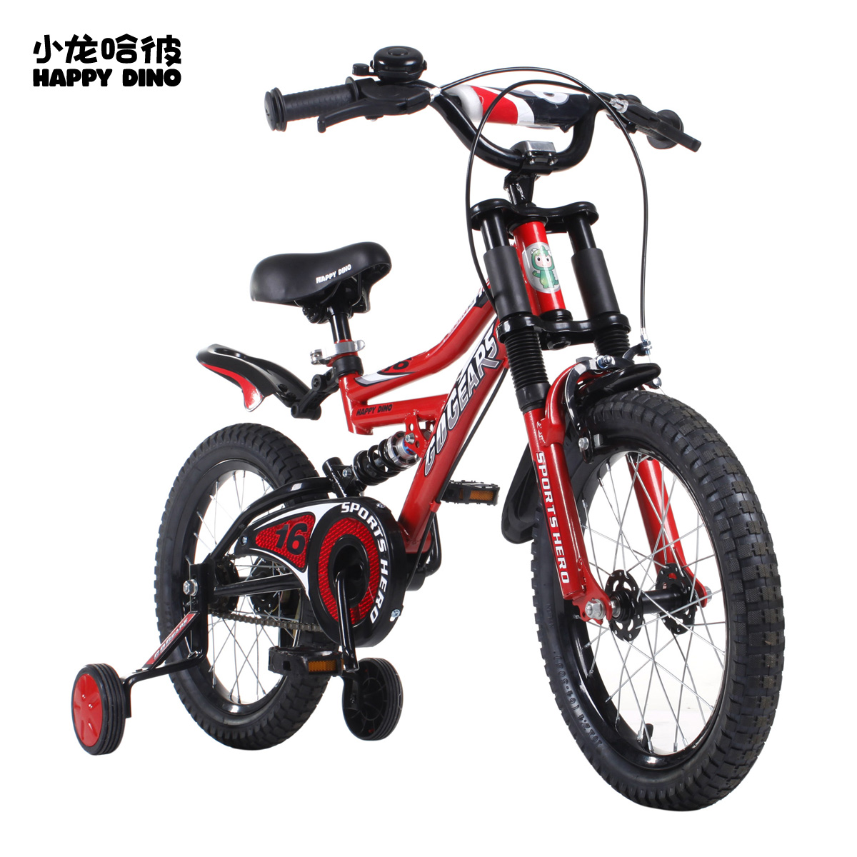 World famous brand Happy Dion double shock widened tire wear 16 inch children bicycle LB1696 Free