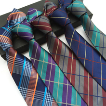 Fashion Mens Accessories Plaid Polyester Ties for Men Brand Neckwear Business Wedding 8 cm Skinny Grooms Necktie for Suit Shirt