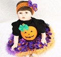 Silicone reborn baby doll toys for girl lifelike 22 reborn babies Pumpkins dresss dolls child birthday