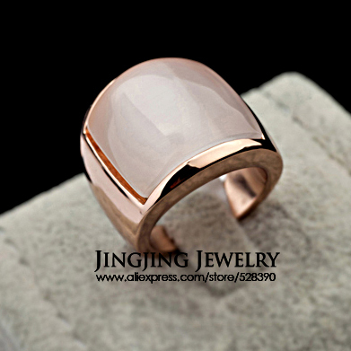 Good Luck Jewellery For Man and Woman 18K Rose Gold Plated Opal Stone Lovers Finger Ring
