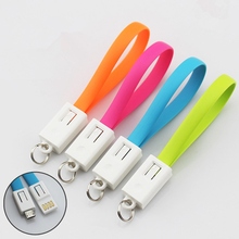20cm Keychain Key Ring Charger Cable Micro USB Sync Data Cord For Android Samsung HTC Xiaomi Huawei Mobile Phone Charging Cable