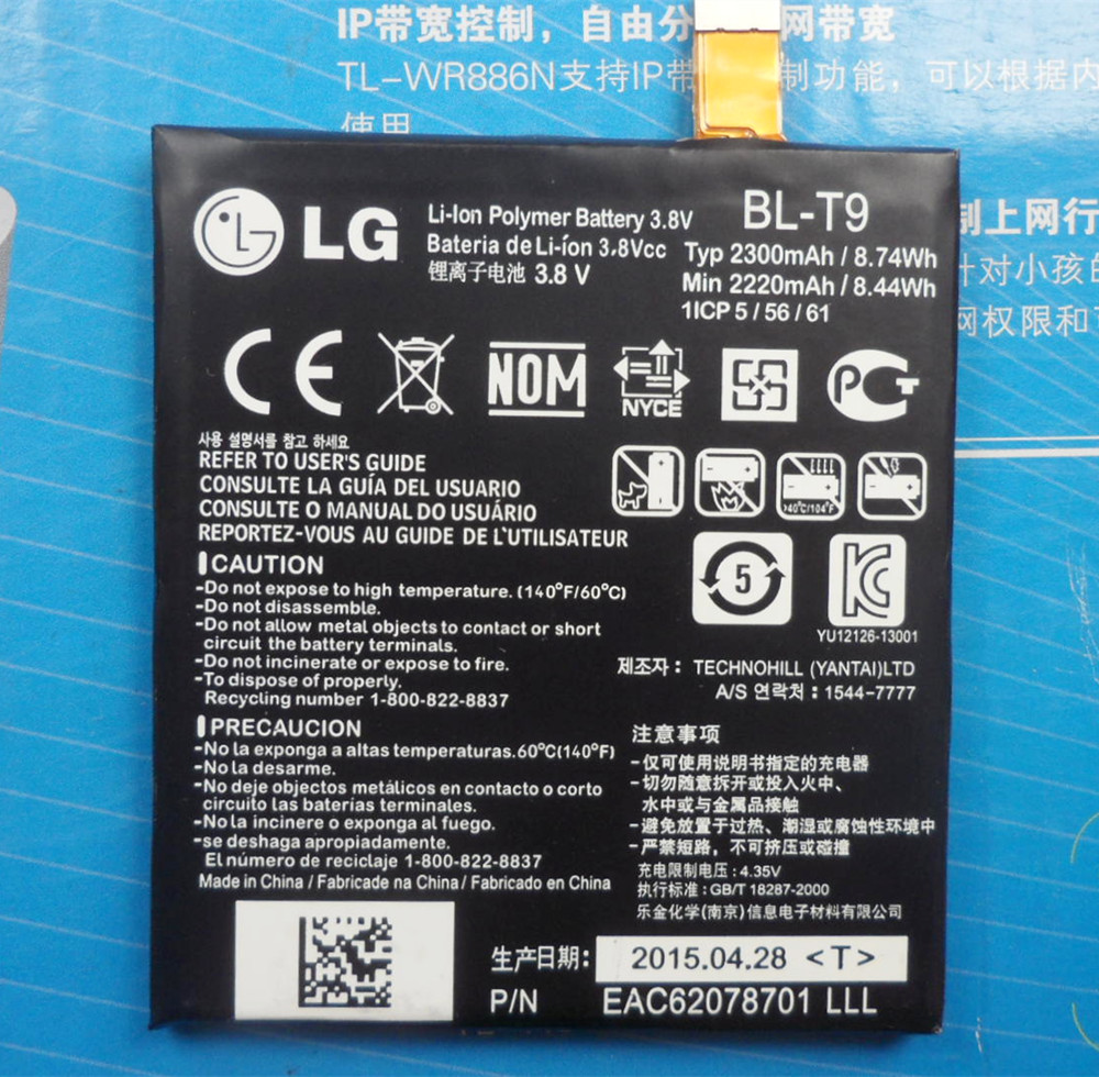 100%   BL-T9   LG D820 D821 Google Nexus 5 T9    2300 