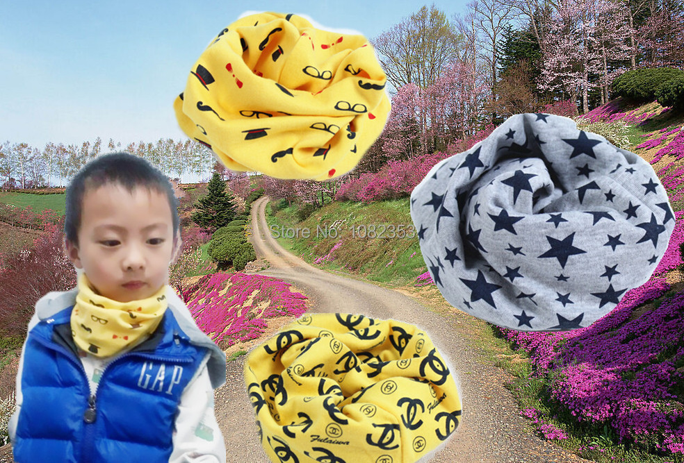 2015 new fashion baby scarf children collar spring new design cute patterns cotton materials soft and warm child neckerchief