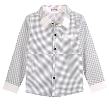Fashion Boys Formal Plain Long Sleeved Shirt Baby boy Clothing Children Kids Party Polka Dot Shirts Clothes 3-8Y