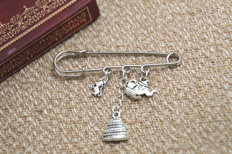 12pcs Alice in Wonderland Painting Tea party themed charm font b kilt b font pin brooch