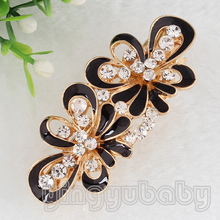 Free shipping flower Hair clips crystal jewelry girl faux hair accessories decroations for women