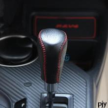 Genuine leather sew on handbraker gear cover set auto accessories for Toyota Rav4 rav 4 2014