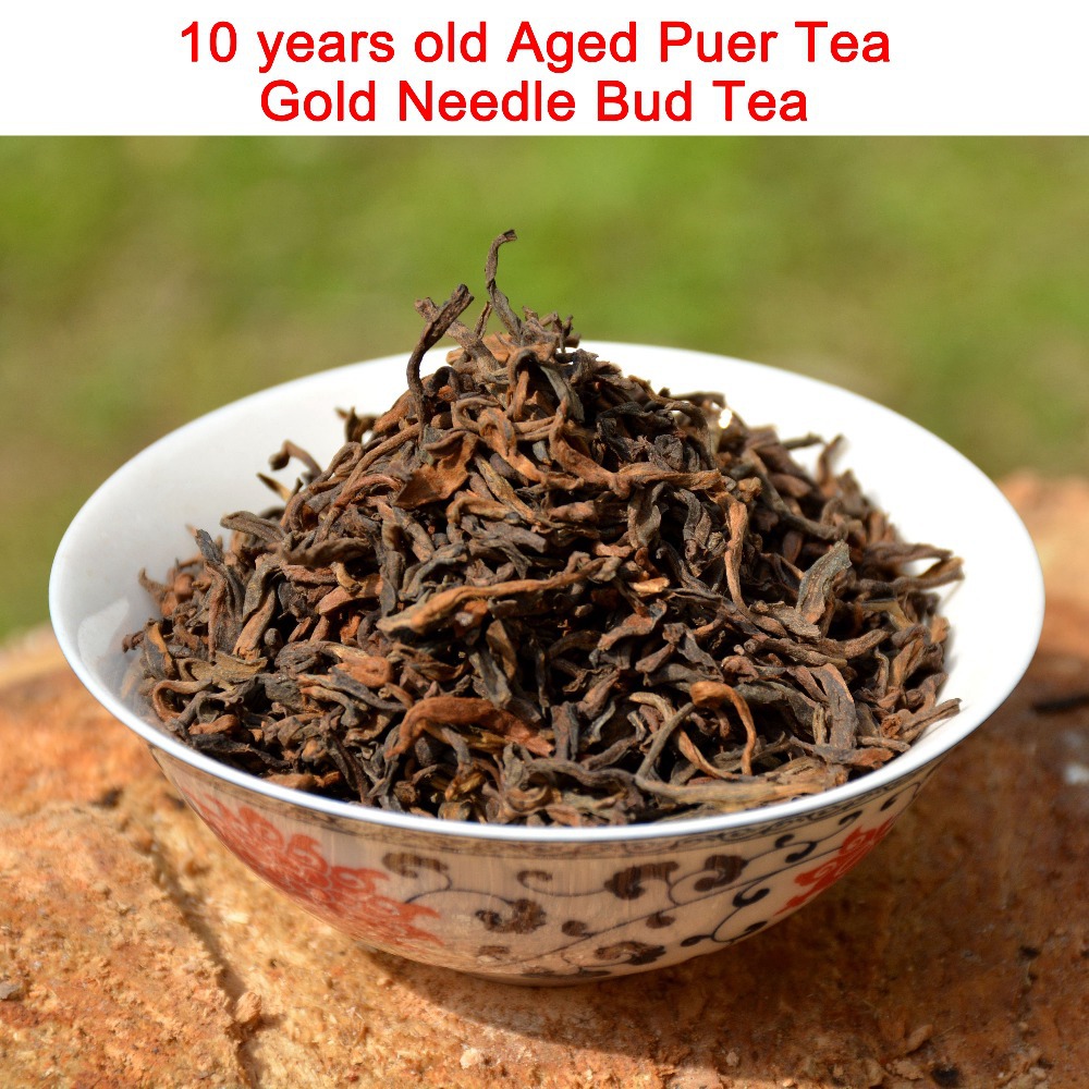 2004 year Aged Gold Needle Bud Puer Tea Ripe Pu er loose tea yunnan shu puerh