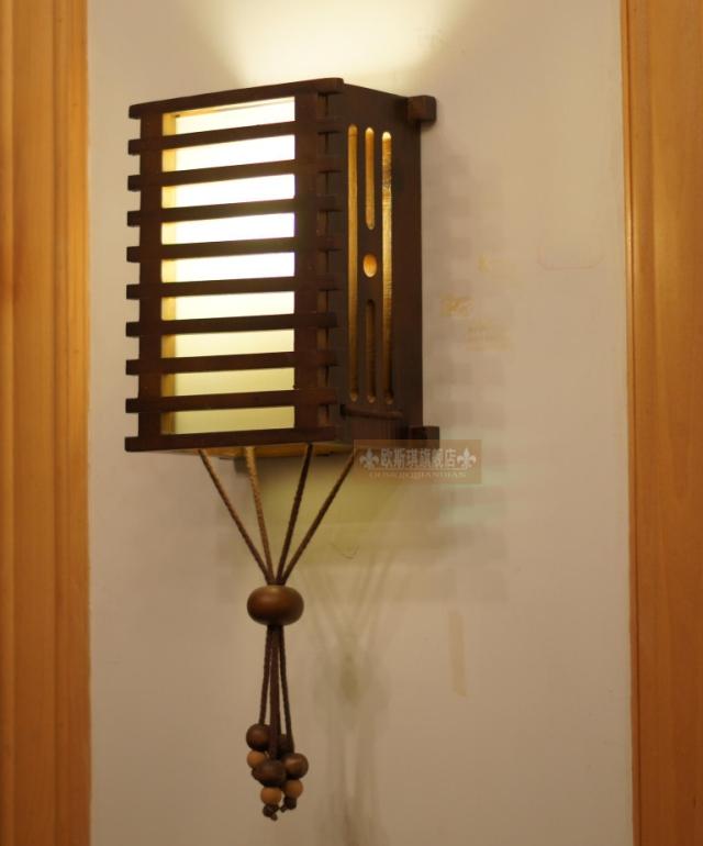 Fitting solid wood rustic wall lamp eco friendly wooden wall lamp