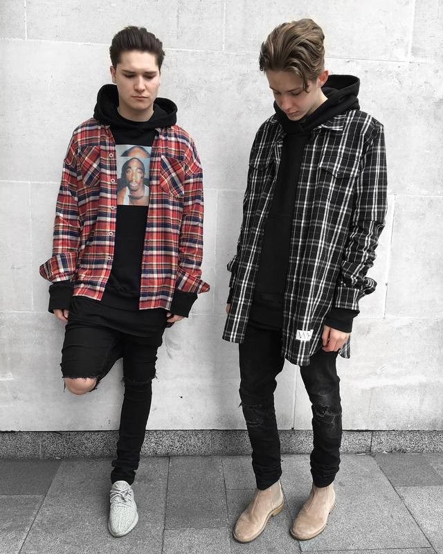 Best Hi Street FOG Fear of God long Sleeve red font b Tartan b font plaid