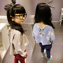 Kids Girls Toddlers Cartoon Stars Print Tops Long Sleeve Bottoming T Shirts