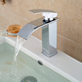 Free Shipping Wholesale And Retail Deck Mount Waterfall Bathroom Faucet Vanity Vessel Sinks Mixer Tap Cold