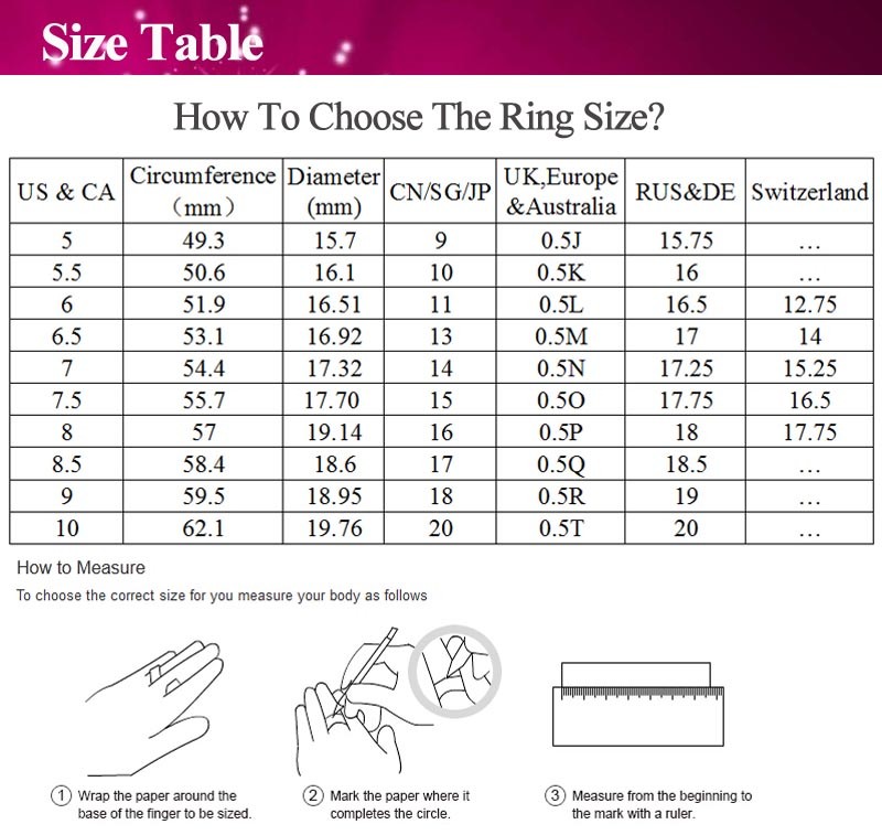 Size table