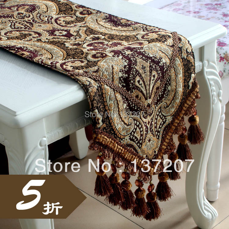 fashion fabric runners velvet table  runners table flag chenille table in luxury damask bulk