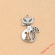 10pcs Mixed Tibetan Silver Plated Animals I Love My Cat Charms Pendants Jewelry Making Diy Charm