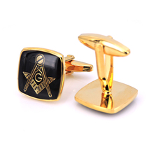 Free Shipping Classic Gold Round Cufflinks Masonic Freemasonry Peace Mens Costume Accessories For Men Christmas Gift Wholesale
