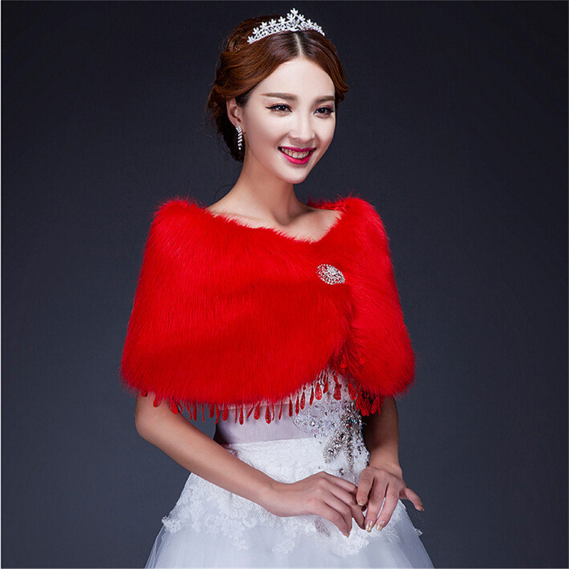 LaceEdgeBeigeWhiteFauxFurWrapShrugBoleroCoat