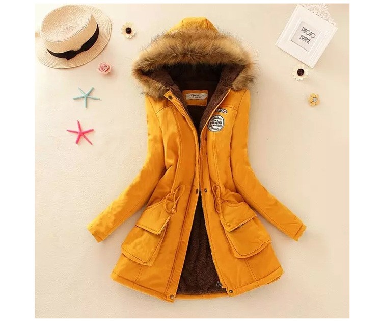 New Fashion Women Jacket Winter Warm Solid Hooded Coat Female Casual Slim Fur Collar Women Jacket And Coats Abrigos Mujer JT142 (5)