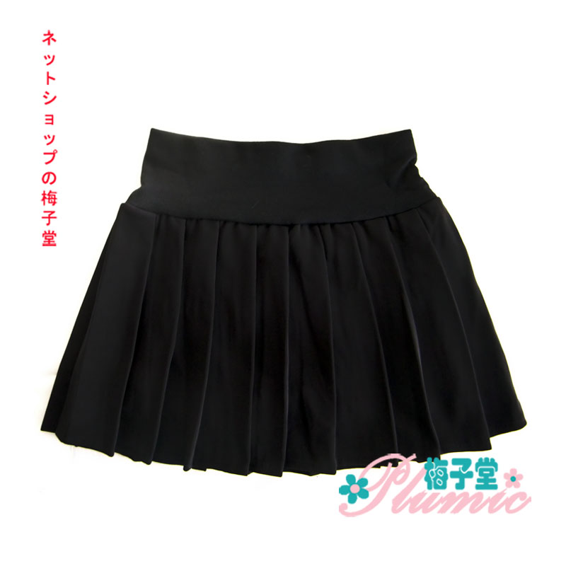 School uniform elastic waist school uniform black pleated skirt