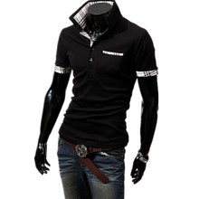 M-3XL plaid collar men polo shirt brands 2016 polos hombre manga corta marca solid polo shirt men short sleeve polo men shirt