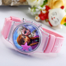 2015 moda princesa Elsa Anna niños relojes de dibujos animados reloj para los niños estudiante lindo Digital de pulsera del deporte Criancas Relogio
