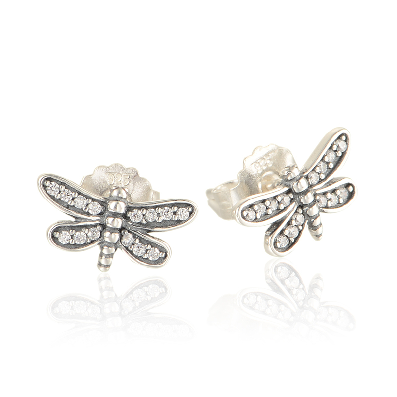 925-Sterling-Silver-Earrings-Original-Unique-Classic-Women-Dragonfly ...