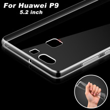 Huawei P9 Case Cover 0.6mm Ultrathin Transparent TPU Soft Cover Phone Case For Huawei P9 Back Cover Case (5.2 inch)