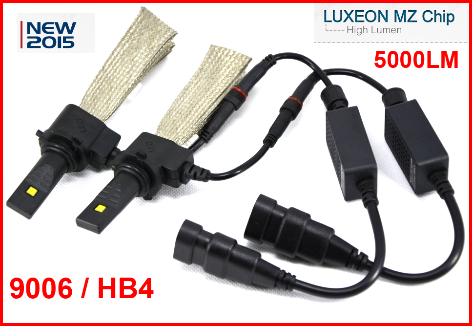 1 Set 9006 HB4 40W 5000LM CREE / Philip LED Headlight 2SMD LUXEON MZ Chip Xenon White 12/24V XM-L2 Copper Belt H7 H11 H16 9012
