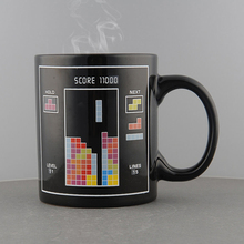 IMC Wholesale NEW Tetris Pattern Magical Heat Sensitive Color Change Water Milk Mug Coffee Cup