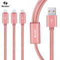 Benks Original 3A USB Cable for iPhone Samsung Xiaomi 3 in 1 Durable Nylon Braided Tangle