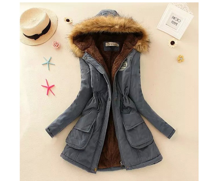 New Fashion Women Jacket Winter Warm Solid Hooded Coat Female Casual Slim Fur Collar Women Jacket And Coats Abrigos Mujer JT142 (10)