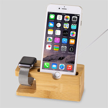 For Apple Watch Stand Wood Charger Holder Genuine Natural Bamboo Luxury Stand Holder For iPhone 6 6s 6plus 5 5S 4 4S Xiaomi