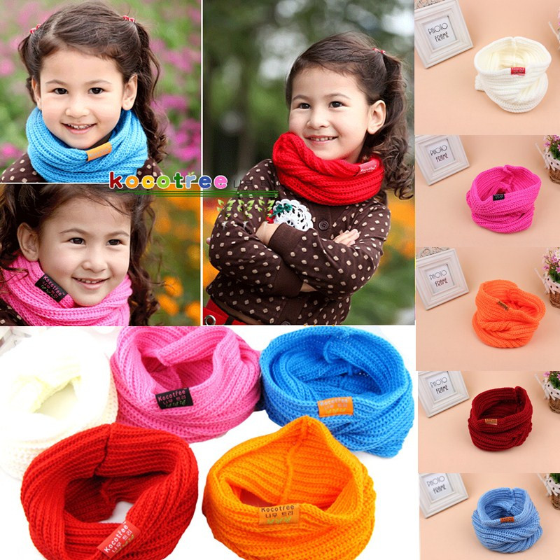 Children s Muffler Baby Warm Scarf Boy Girl Knitted O Ring Scarf 2015 New Style Designer