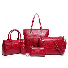 2015 New Hot Women Bags 6pcs set Women Leather Shoulder Bag Handbag Messenger Crossbody Tote Purse