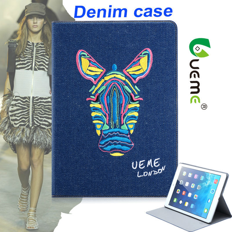 Гаджет  Denim cases for Apple iPad air case smart cover for iPad air 5 for ipad5  jean design magnetic stand g None Компьютер & сеть