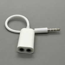 3.5mm Couple Line Earphone Audio Splitter Cables Double Plug Use Cord Headphone Couples audio cable half of free shipping