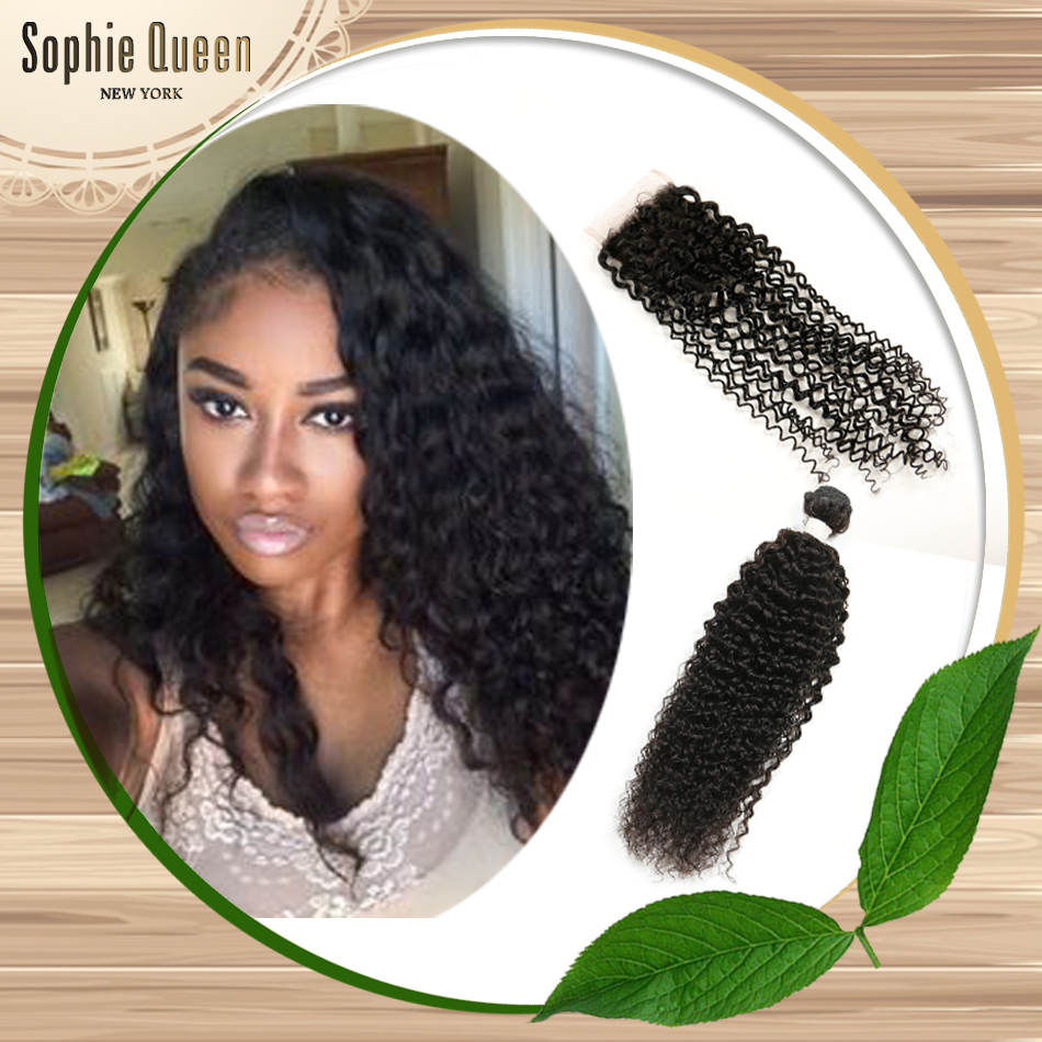 Star Style Hair Products With Closure Peruvian Virgin Hair With Closure 3 Bundles Kinky Curly Virgin Hair With Closure Beauty