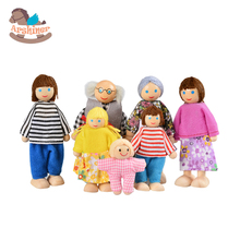 Arshiner toys for children doll Baby Doll Toys lovely Family Doll Wooden Toy Kids Playing Doll Educational Toy A Family Of Seven