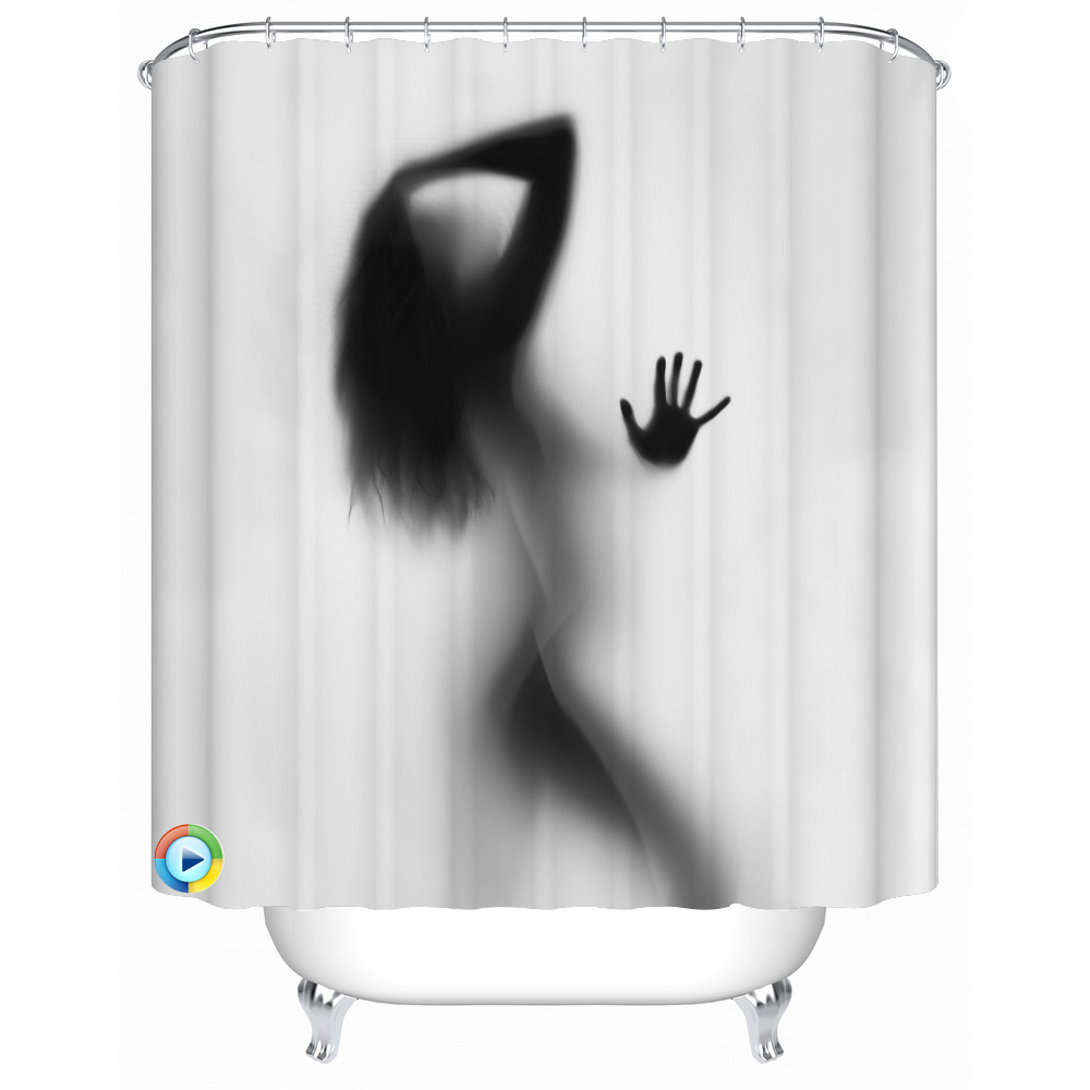 Waterproof Shower Curtain Sexy Temptation Fabric-shower-curtain Acceptable Personalized Custom Pattern bathroom products Y-023